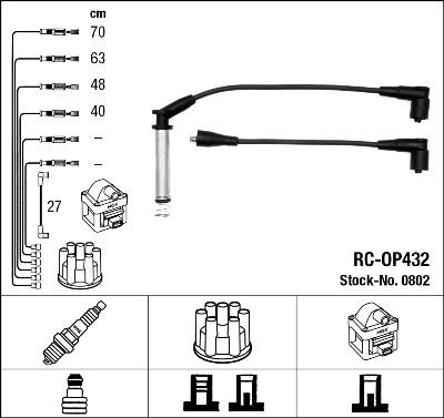 NGK 0802 - Комплект проводов зажигания autospares.lv