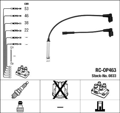 NGK 0833 - Комплект проводов зажигания autospares.lv