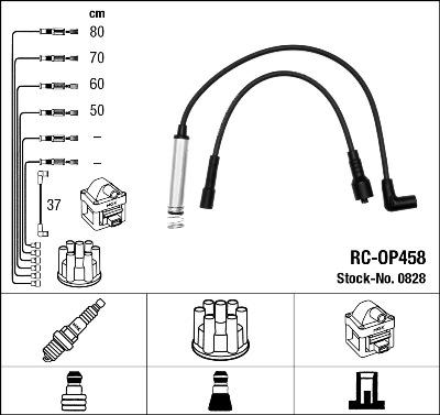 NGK 0828 - Комплект проводов зажигания autospares.lv
