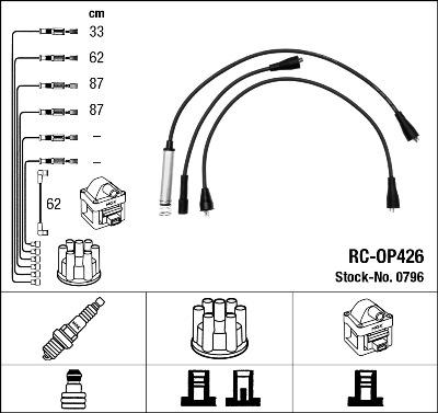 NGK 0796 - Комплект проводов зажигания autospares.lv