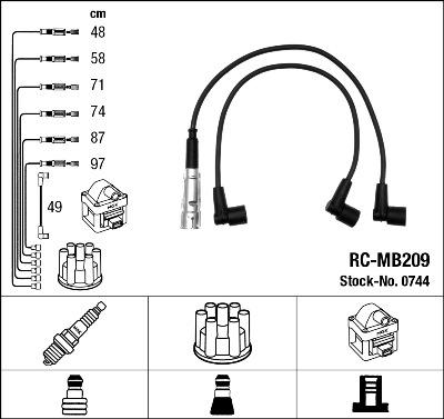 NGK 0744 - Комплект проводов зажигания autospares.lv
