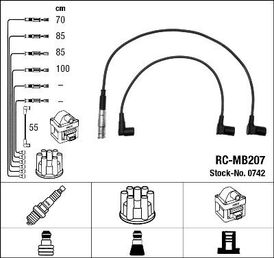 NGK 0742 - Комплект проводов зажигания autospares.lv