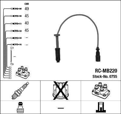 NGK 0755 - Комплект проводов зажигания autospares.lv