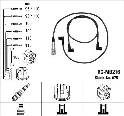 NGK 0751 - Комплект проводов зажигания autospares.lv