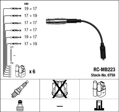 NGK 0758 - Комплект проводов зажигания autospares.lv