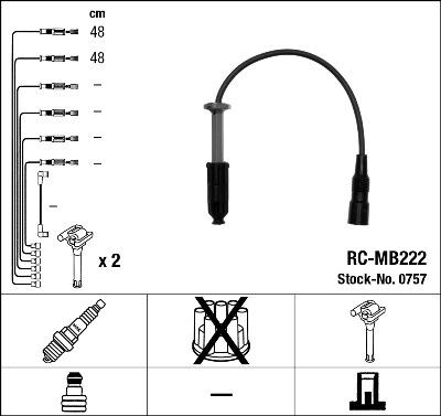 NGK 0757 - Комплект проводов зажигания autospares.lv