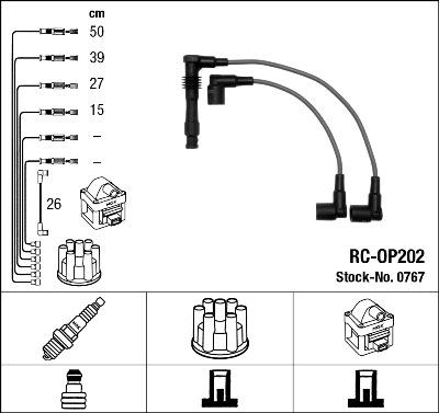 NGK 0767 - Комплект проводов зажигания autospares.lv