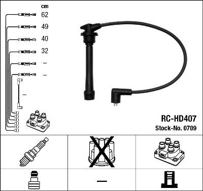 NGK 0709 - Комплект проводов зажигания autospares.lv