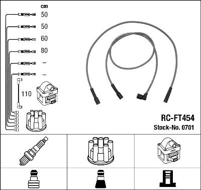 NGK 0701 - Комплект проводов зажигания autospares.lv