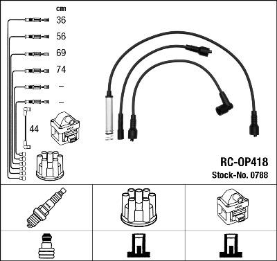 NGK 0788 - Комплект проводов зажигания autospares.lv
