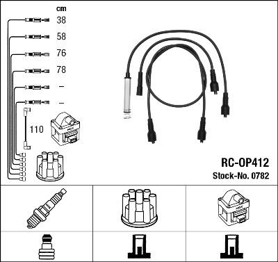 NGK 0782 - Комплект проводов зажигания autospares.lv