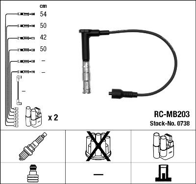 NGK 0738 - Комплект проводов зажигания autospares.lv