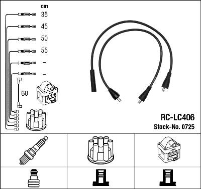 NGK 0725 - Комплект проводов зажигания autospares.lv