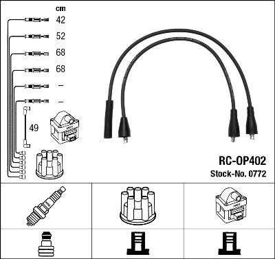 NGK 0772 - Комплект проводов зажигания autospares.lv