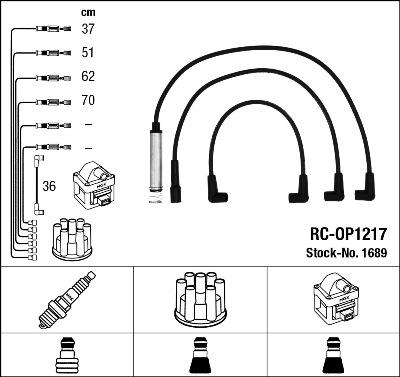 NGK 1689 - Комплект проводов зажигания autospares.lv