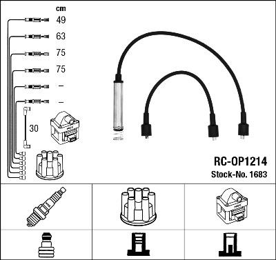 NGK 1683 - Комплект проводов зажигания autospares.lv