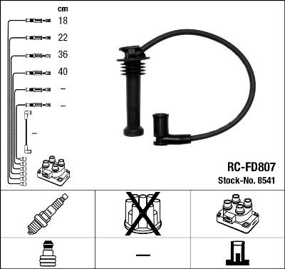 NGK 8541 - Комплект проводов зажигания autospares.lv