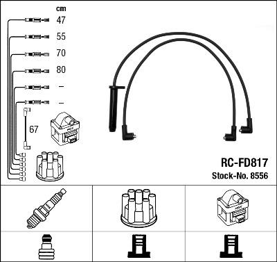 NGK 8556 - Комплект проводов зажигания autospares.lv