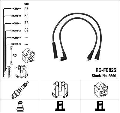 NGK 8569 - Комплект проводов зажигания autospares.lv