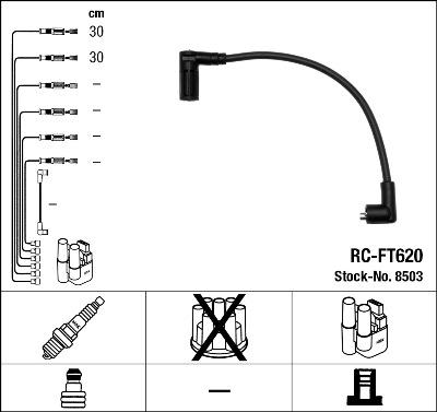 NGK 8503 - Комплект проводов зажигания autospares.lv