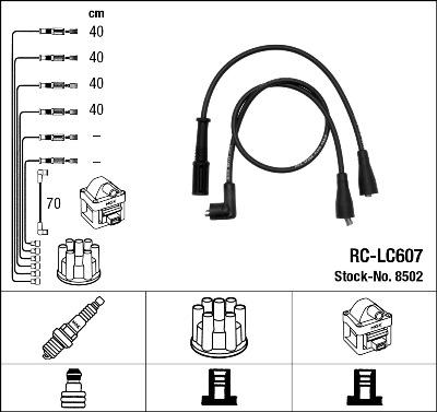 NGK 8502 - Комплект проводов зажигания autospares.lv