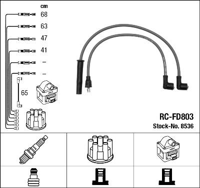 NGK 8536 - Комплект проводов зажигания autospares.lv