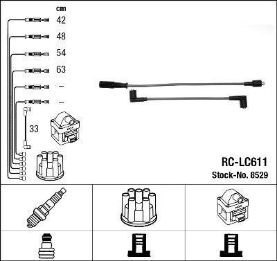 NGK 8529 - Комплект проводов зажигания autospares.lv