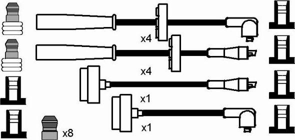 NGK 8619 - Комплект проводов зажигания autospares.lv