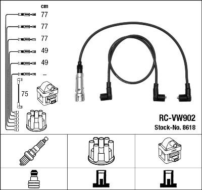 NGK 8618 - Комплект проводов зажигания autospares.lv