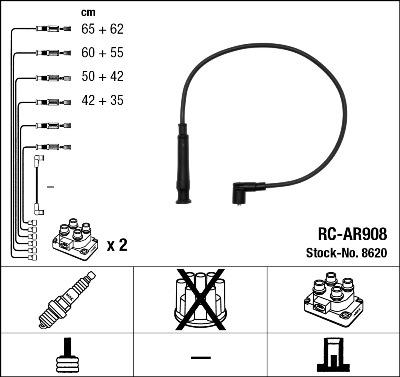 NGK 8620 - Комплект проводов зажигания autospares.lv