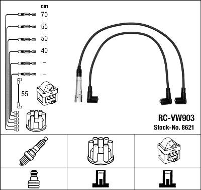 NGK 8621 - Комплект проводов зажигания autospares.lv