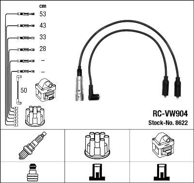 NGK 8622 - Комплект проводов зажигания autospares.lv