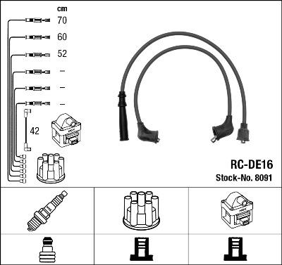 NGK 8091 - Комплект проводов зажигания autospares.lv