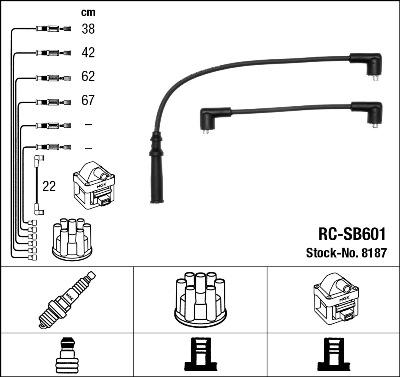 NGK 8187 - Комплект проводов зажигания autospares.lv