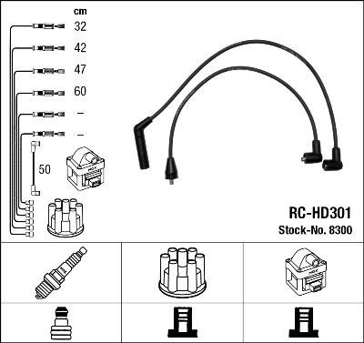 NGK 8300 - Комплект проводов зажигания autospares.lv