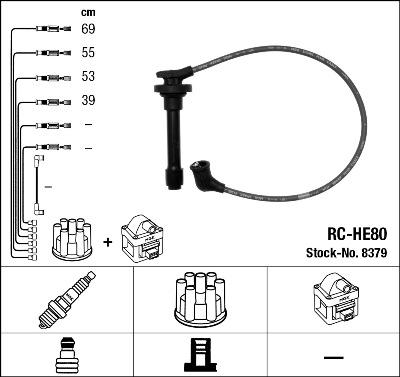 NGK 8379 - Комплект проводов зажигания autospares.lv