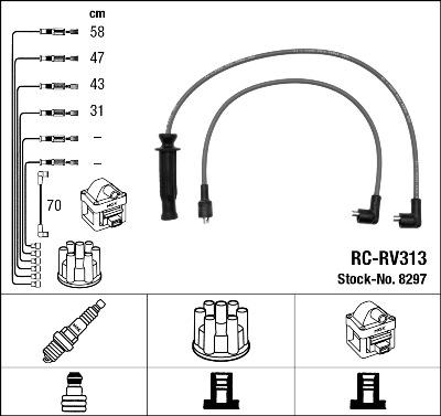 NGK 8297 - Комплект проводов зажигания autospares.lv