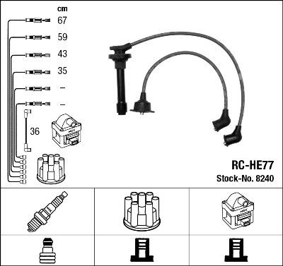 NGK 8240 - Комплект проводов зажигания autospares.lv