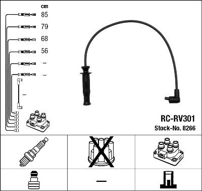 NGK 8266 - Комплект проводов зажигания autospares.lv