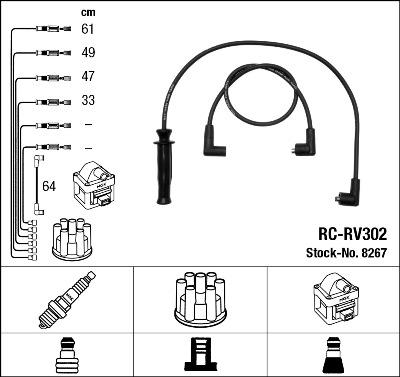 NGK 8267 - Комплект проводов зажигания autospares.lv