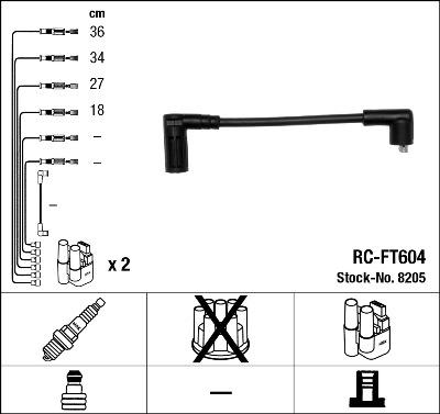 NGK 8205 - Комплект проводов зажигания autospares.lv