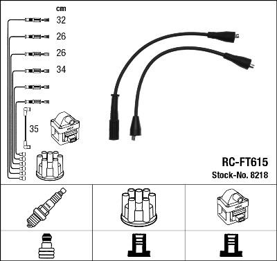 NGK 8218 - Комплект проводов зажигания autospares.lv