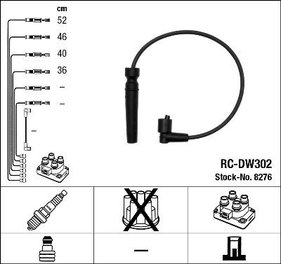 NGK 8276 - Комплект проводов зажигания autospares.lv