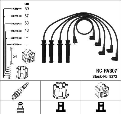 NGK 8272 - Комплект проводов зажигания autospares.lv