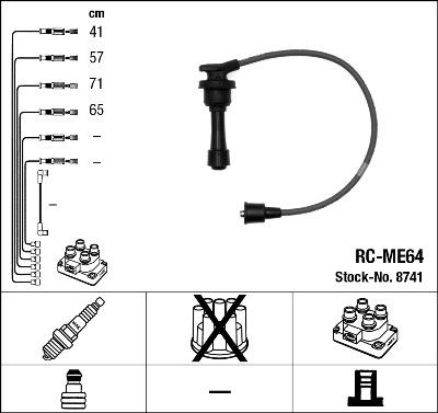 NGK 8741 - Комплект проводов зажигания autospares.lv