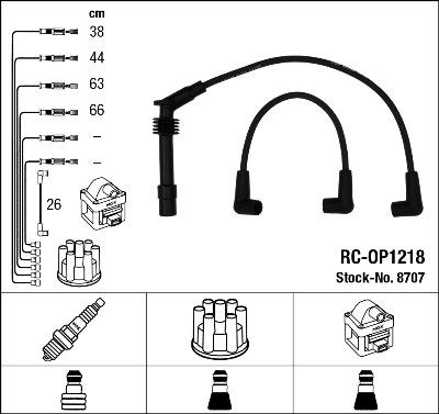 NGK 8707 - Комплект проводов зажигания autospares.lv