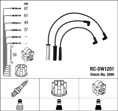 NGK 2996 - Комплект проводов зажигания autospares.lv