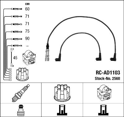 NGK 2568 - Комплект проводов зажигания autospares.lv
