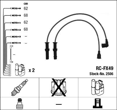 NGK 2506 - Комплект проводов зажигания autospares.lv