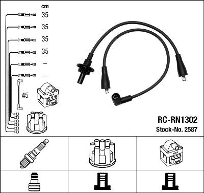 NGK 2587 - Комплект проводов зажигания autospares.lv